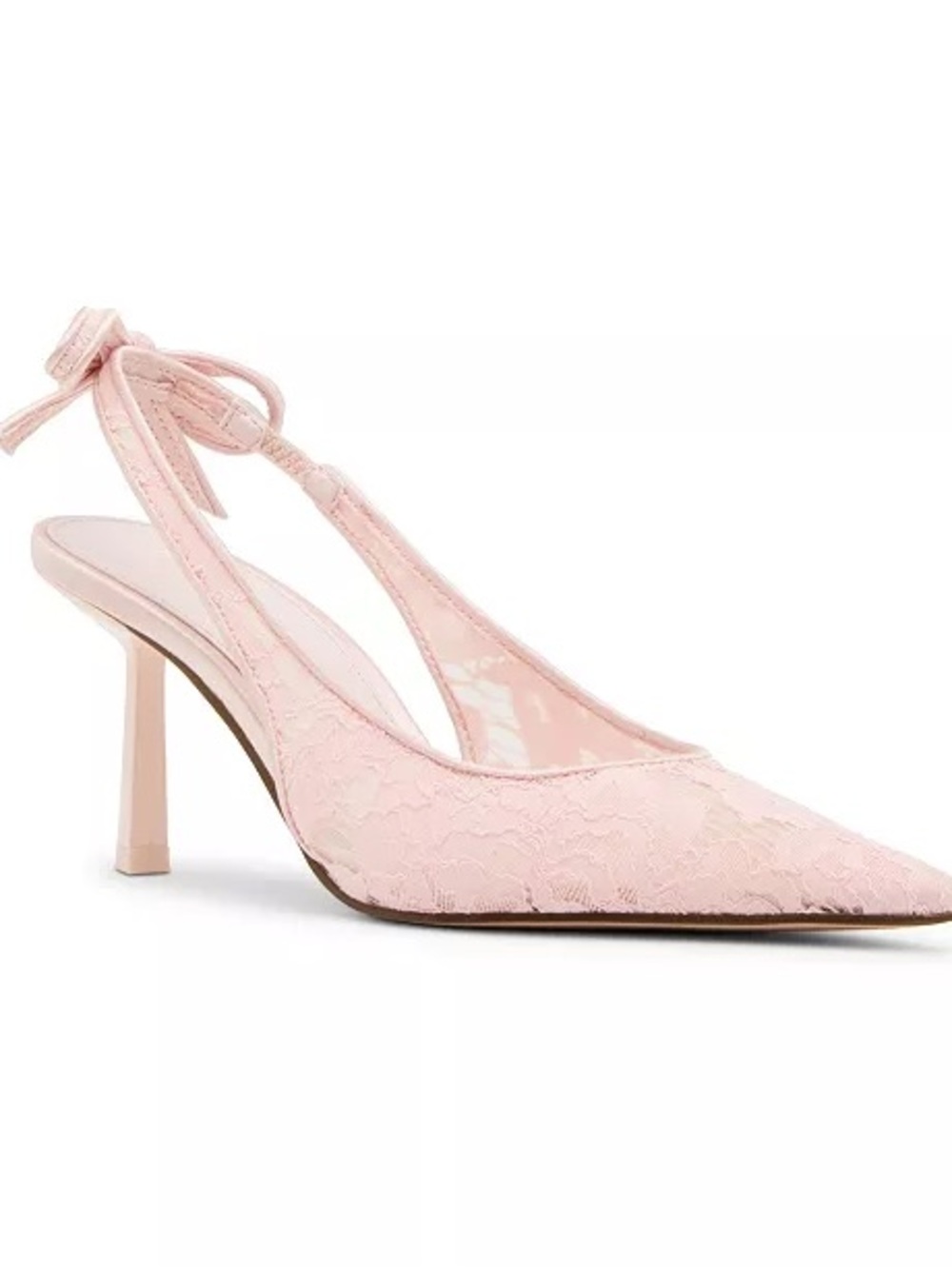 Madden girl Elegant Pink Lace Slingback Pumps with Ankle Tie US size 7 NEW